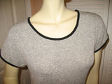 WET SEAL NWT Womens Cut Out Open Back Top Tee Blouse Shirt Short Cap Sleeve Grey Gray Black Summer Tops size XS-S