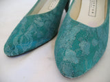 MADE in USA THOM McAN Footwear GREEN LACE Womens SHOES Classics High Heels Ladies size 5 5-1/2