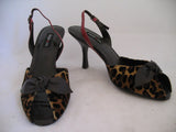 NEW Women Style & Co Slingback High Heels Brown Animal Print Open SHOES sz 6 M