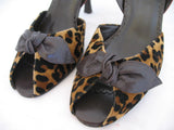 NEW Women Style & Co Slingback High Heels Brown Animal Print Open SHOES sz 6 M