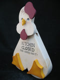 HOUSE of LLOYD WOOD WOODEN CHICK CHICKEN Kitchen Table Funny Sign NOTE HOLDER