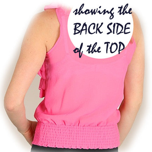 NEW Womens PINK Ruffle Ruffled Sleeveless TOP Blouse Layer