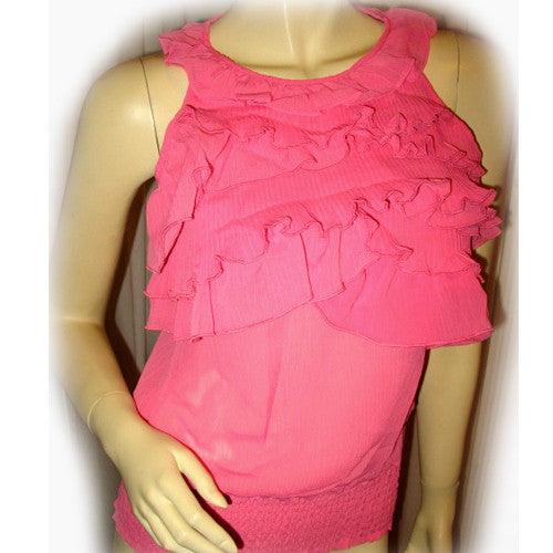 sleeveless top with ruffles