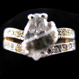 Womens Jewelries PEAR Shape Crystal Clear Glass Stones Multi-Stone RING RINGS size 6