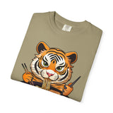 Baby Tiger Eating Ramen T-shirt, Cute Funny Wild Animal Print, Wildlife Anime Inspired, Gift for Animal Lovers, Ramen Noodles Lover,  Unisex Tee