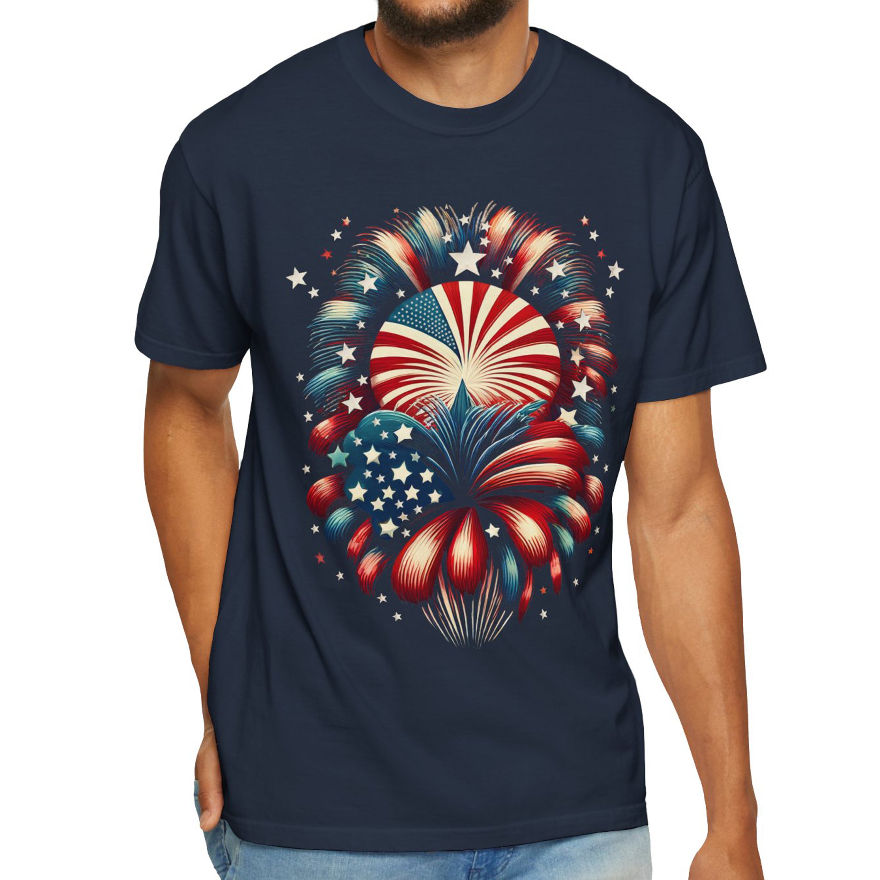 Womens American Flag Shirt Patriotic 3/4 Sleeve Shirt For Women