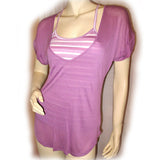 New Y2K Charlotte Russe Layered Tank Top Striped Purple Lavender Streetwear Chic