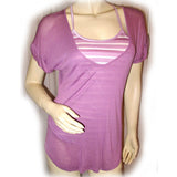 New Y2K Charlotte Russe Layered Tank Top Striped Purple Lavender Streetwear Chic