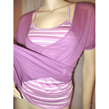 New Y2K Charlotte Russe Layered Tank Top Striped Purple Lavender Streetwear Chic