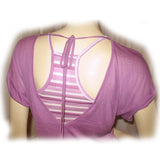New Y2K Charlotte Russe Layered Tank Top Striped Purple Lavender Streetwear Chic