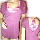 New Y2K Charlotte Russe Layered Tank Top Striped Purple Lavender Streetwear Chic