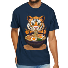 Baby Tiger Eating Ramen T-shirt, Cute Funny Wild Animal Print, Wildlife Anime Inspired, Gift for Animal Lovers, Ramen Noodles Lover,  Unisex Tee