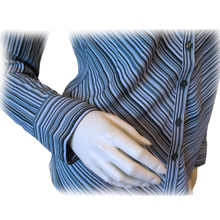 Vintage Y2K 90s Striped Long Sleeve Top S Office Siren Preppy Work Business Chic