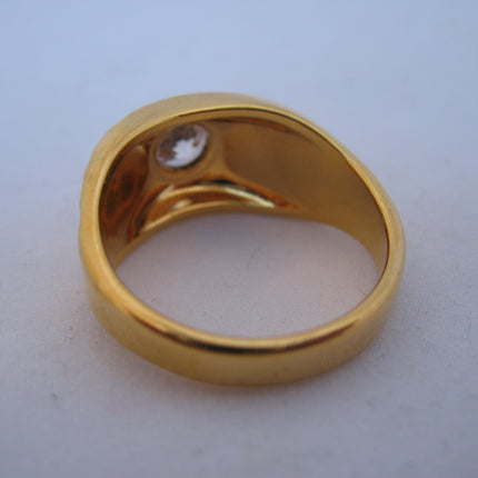 18K HGE GOLD Plated MENS RINGS Men Fashion RING Simulated-Diamond Crystal Glass Stone size 11