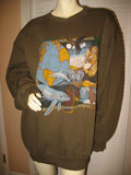 Mens Sweaters Womens Sweaters OLIVE GREEN LONG SLEEVE World Preserve Planet Earth Preservation Ocean Wild Animals Wildlife Animal Life Dolphin Dolphins Lion Bald Eagle Bird Elephant Elephants Whale Whales Sea Lion SWEAT SWEATER Sweatshirt TOP size Large Men Women Winter Fall Season Clothes Cold Days Clothing