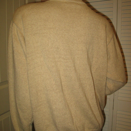 DRESSBARN Womens Sweaters Pullover Crew Neck Turtleneck Knit Sweater Top Long Sleeve Size 18/20 Beige Multicolor Fall Embroidery Floral
