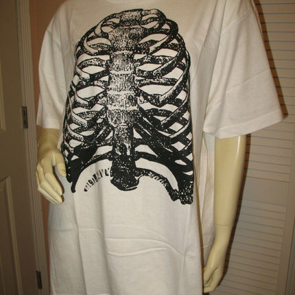 OLD NAVY New Mens White Black Halloween Human Rib Skeleton Graphic Print T-Shirt Tee Shirts XXL