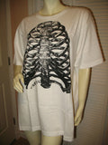 OLD NAVY New Mens White Black Halloween Human Rib Skeleton Graphic Print T-Shirt Tee Shirts XXL
