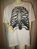 NEW OLD NAVY Mens Womens T-Shirts Tshirts Shirts T-shirt Shirt Tshirt WHITE and BLACK SKELETON SKELETONS BONE BONES Halloween Wear Graphic Prints Printed SHORT SLEEVE T-SHIRT size XXL casual clothes clothing men women man woman