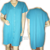 Women's Dresses Casual Wear Summer Dresses Sleepwear Loungewear Night Dress Sleeping Lounge Sleep Wear Dress Blue Short Sleeve V-Neck Button Down Shirt Big Pocket Pockets Womens Clothes Clothing
