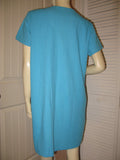 NWT Tropical Escape Blue Swim Cover Up Dress M Button Resort Wear/Ready Vacation