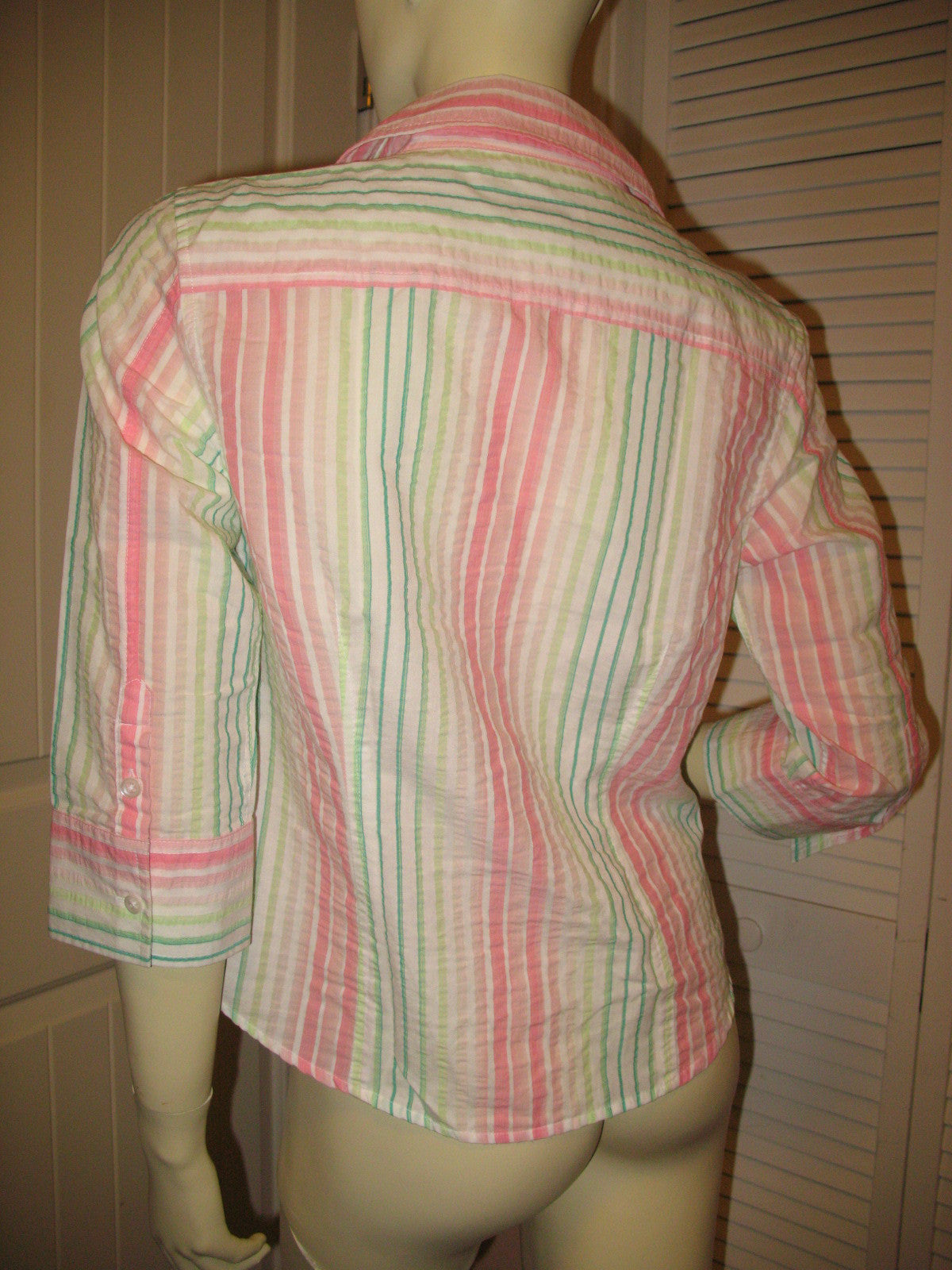 TALBOTS Womens Tops STRIPE Button Down Career Wear Office Attire