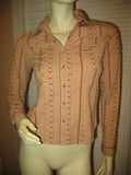 Womens Tops RUBBISH Beige Light Brown Red Maroon Floral Flowers Prints Stripe Striped Pattern Long Sleeve Button Down Collar Collared Shirt Cowboy Cowgirl Attire TOP SHIRT 100% Cotton Clothes Clothing Career Office Business Wear