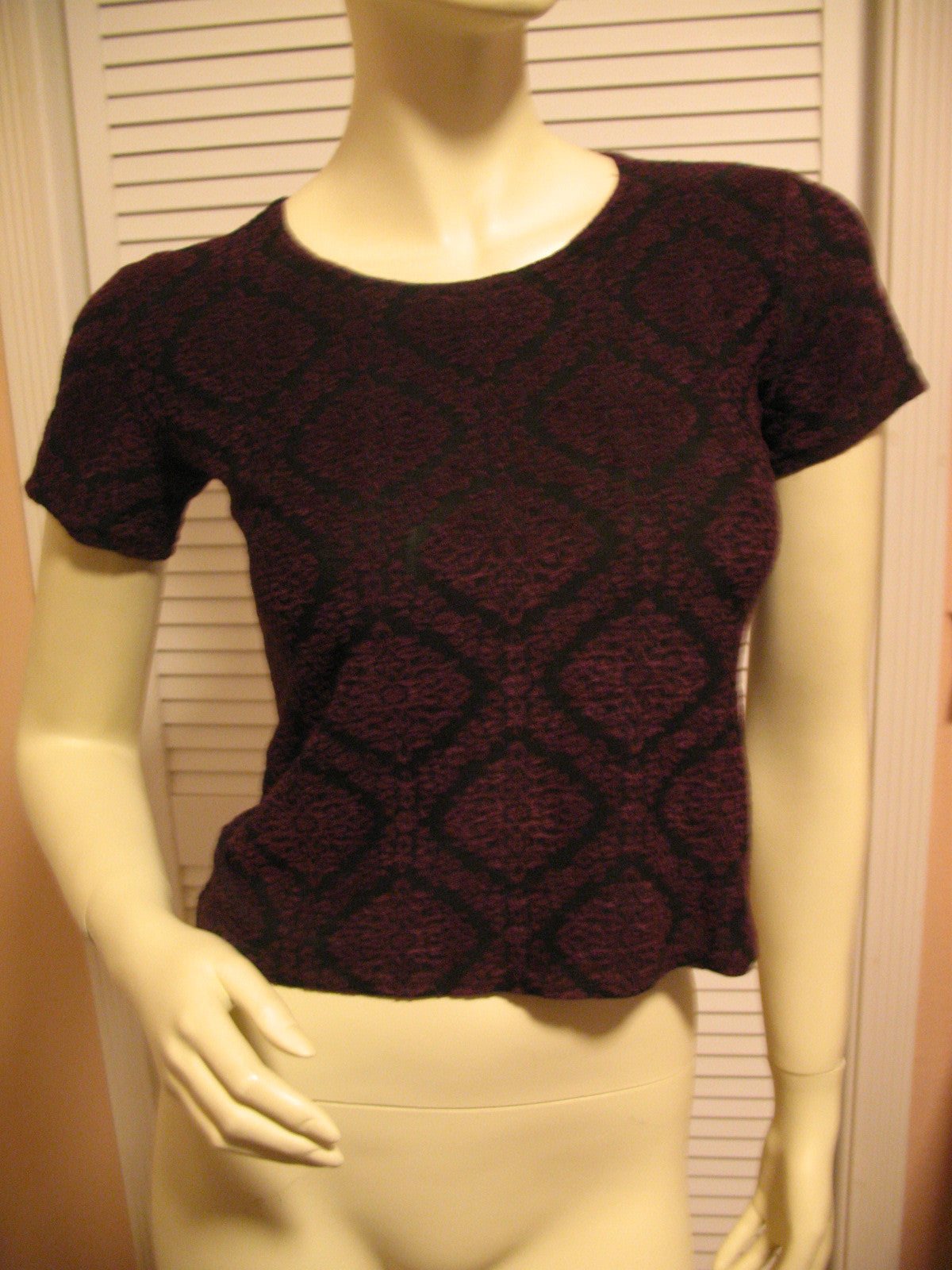 Womens Tops BLACK Purple RED Pattern NYLON TOP Casual Clothes