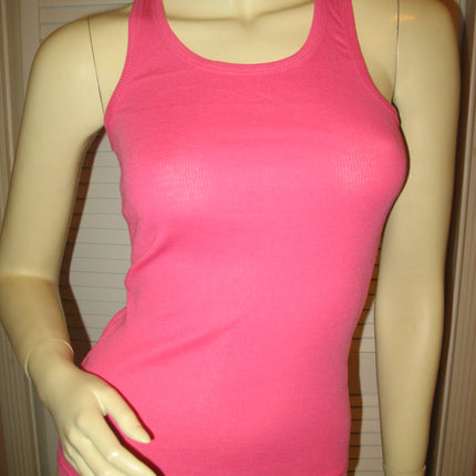 NEW Womens Solid Colored SLEEVELESS Ribbed TANK TOP Racerback Shirt Summer Tops Clothes Clothing