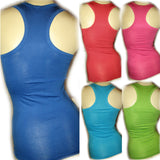 NEW Womens Solid Color Plain SLEEVELESS TANK TOP Racerback Shirt Summer Tops Clothes Clothing
