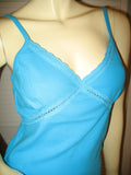 NEW Womens BLUE Sleeveless CAMI CAMISOLE Lace Trim Spaghetti TANK TOP Summer Tops Clothes Clothing