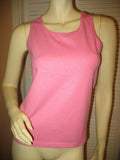 NEW Womens PINK Sleeveless Racerback TANK TOP Clothing Silver Sparkle Glitters Summer Tops Clothes Clothing