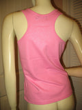 NEW Womens PINK Sleeveless Racerback TANK TOP Clothing Silver Sparkle Glitters Summer Tops Clothes Clothing