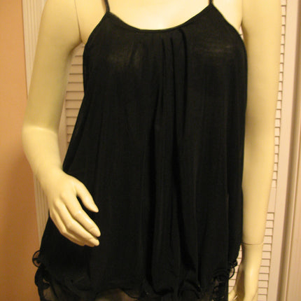 New Womens Sleeveless Spaghetti Top Layered Tiered Tank Fairycore Fairy Boho Casual Summer Tops