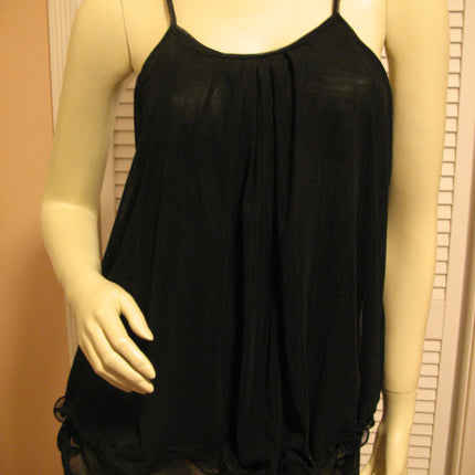 New Womens Sleeveless Spaghetti Top Layered Tiered Tank Fairycore Fairy Boho Casual Summer Tops