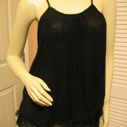 New Womens Sleeveless Spaghetti Top Layered Tiered Tank Fairycore Fairy Boho Casual Summer Tops