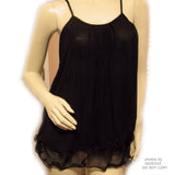 NEW Womens Micro-MESH 2-LAYER LAYERED Sleeveless Spaghetti TANK TOP Blouse Summer Tops Clothes Clothing