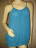 NEW Womens Micro-MESH 2-LAYER LAYERED Sleeveless Spaghetti TANK TOP Blouse Summer Tops Clothes Clothing