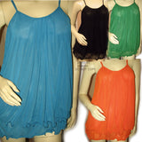 NEW Womens Micro-MESH 2-LAYER LAYERED Sleeveless Spaghetti TANK TOP Blouse Summer Tops Clothes Clothing