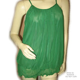 NEW Womens Micro-MESH 2-LAYER LAYERED Sleeveless Spaghetti TANK TOP Blouse Summer Tops Clothes Clothing