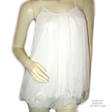 NEW Womens Micro-MESH 2-LAYER LAYERED Sleeveless Spaghetti TANK TOP Blouse Summer Tops Clothes Clothing