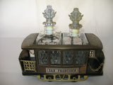 9" Vintage Musical Music Box Wine Bar DECANTER CABLE CAR SAN FRANCISCO CA CALIFORNIA