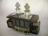 9" Vintage Musical Music Box Wine Bar DECANTER CABLE CAR SAN FRANCISCO CA CALIFORNIA