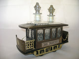 9" Vintage Musical Music Box Wine Bar DECANTER CABLE CAR SAN FRANCISCO CA CALIFORNIA