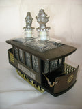 9" Vintage Musical Music Box Wine Bar DECANTER CABLE CAR SAN FRANCISCO CA CALIFORNIA