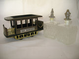 9" Vintage Musical Music Box Wine Bar DECANTER CABLE CAR SAN FRANCISCO CA CALIFORNIA