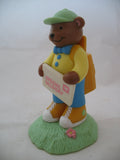 AVON Brown BEAR MAILMAN SPECIAL DELIVERY Handler Messenger Man FIGURINE Animal FIGURINES