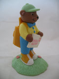 AVON Brown BEAR MAILMAN SPECIAL DELIVERY Handler Messenger Man FIGURINE Animal FIGURINES