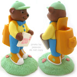 AVON Brown BEAR MAILMAN SPECIAL DELIVERY Handler Messenger Man FIGURINE Animal FIGURINES