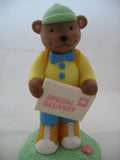 AVON Brown BEAR MAILMAN SPECIAL DELIVERY Handler Messenger Man FIGURINE Animal FIGURINES